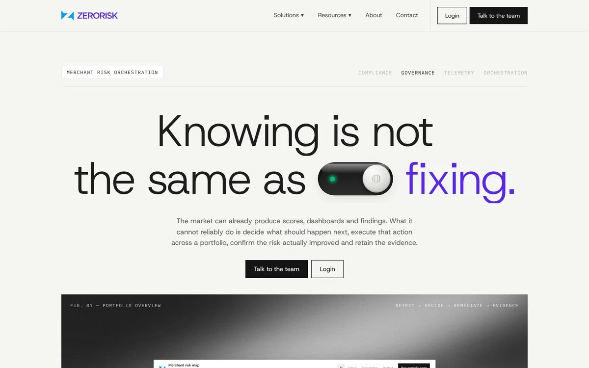 ZeroRisk homepage design concept by DIXI