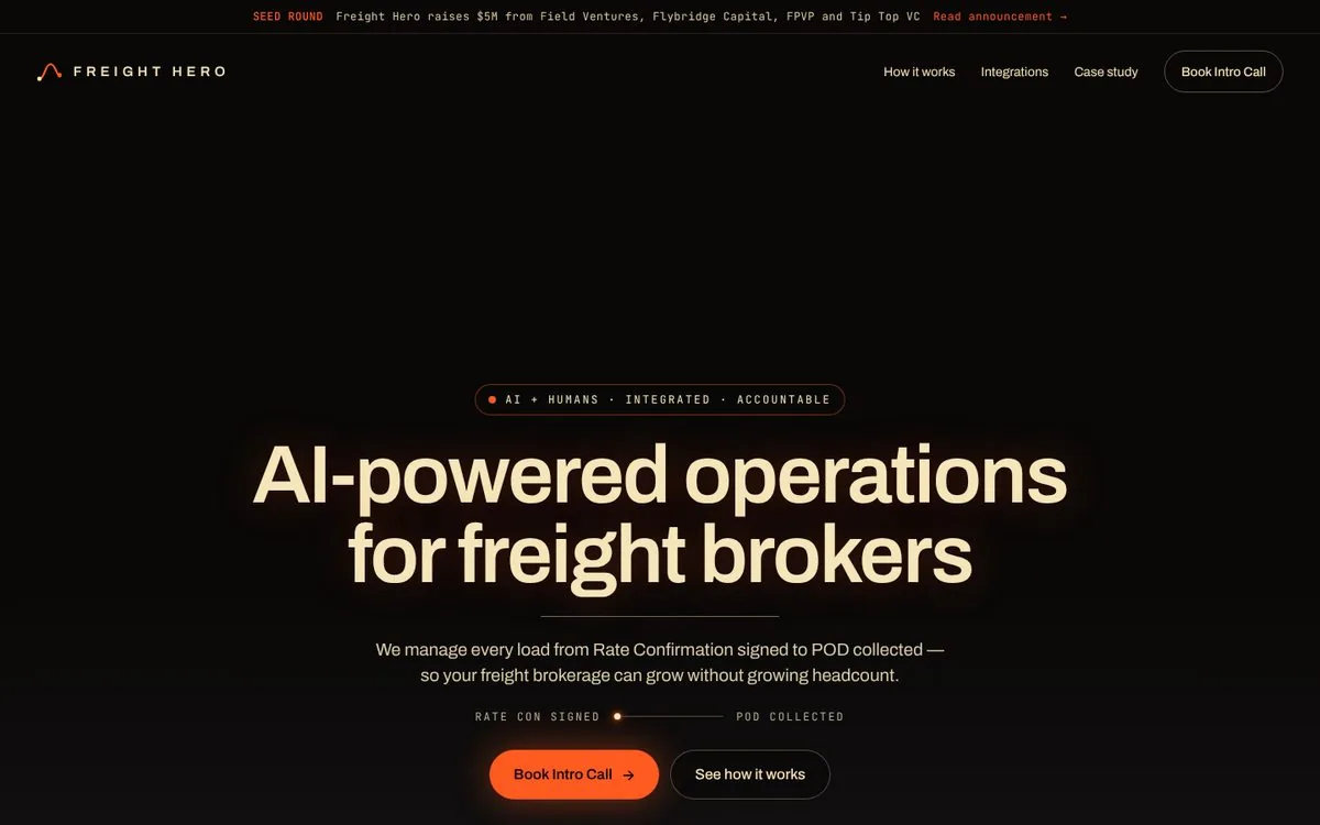 FreightHero homepage design concept by DIXI