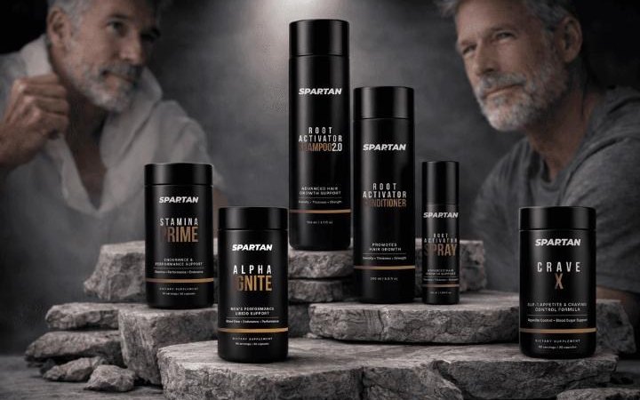 Spartan men's health brand: rebrand, Shopify store and packaging by DIXI