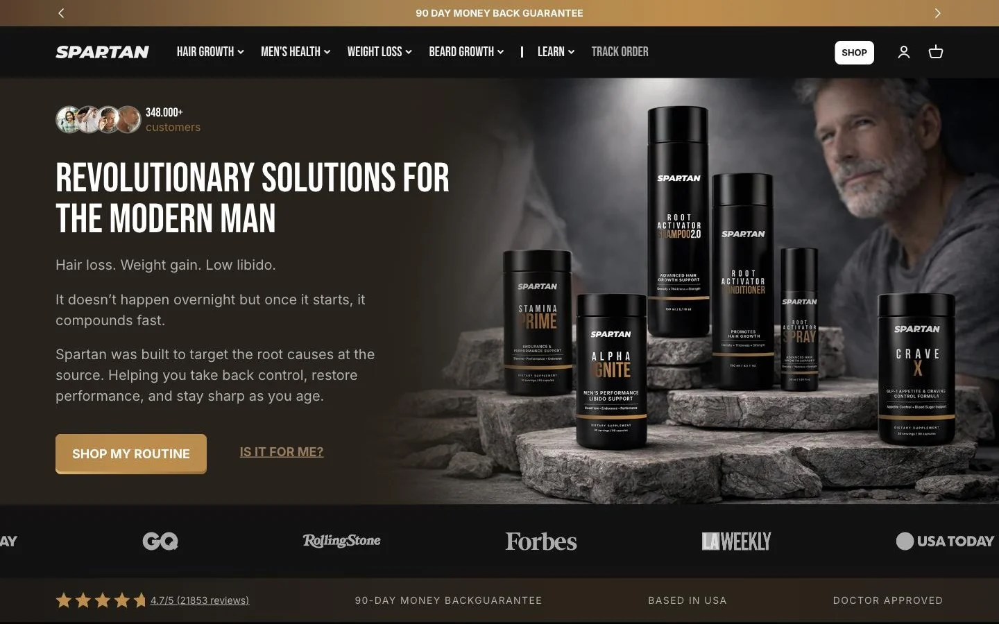 Spartan Shopify homepage designed and built by DIXI