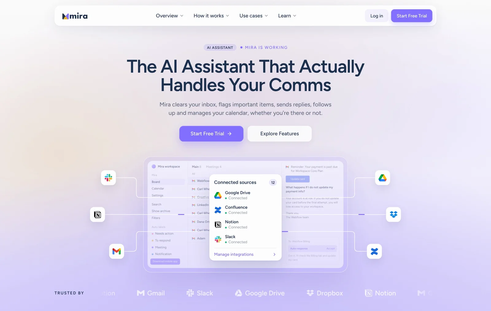 Mira website by DIXI: An AI assistant for your comms