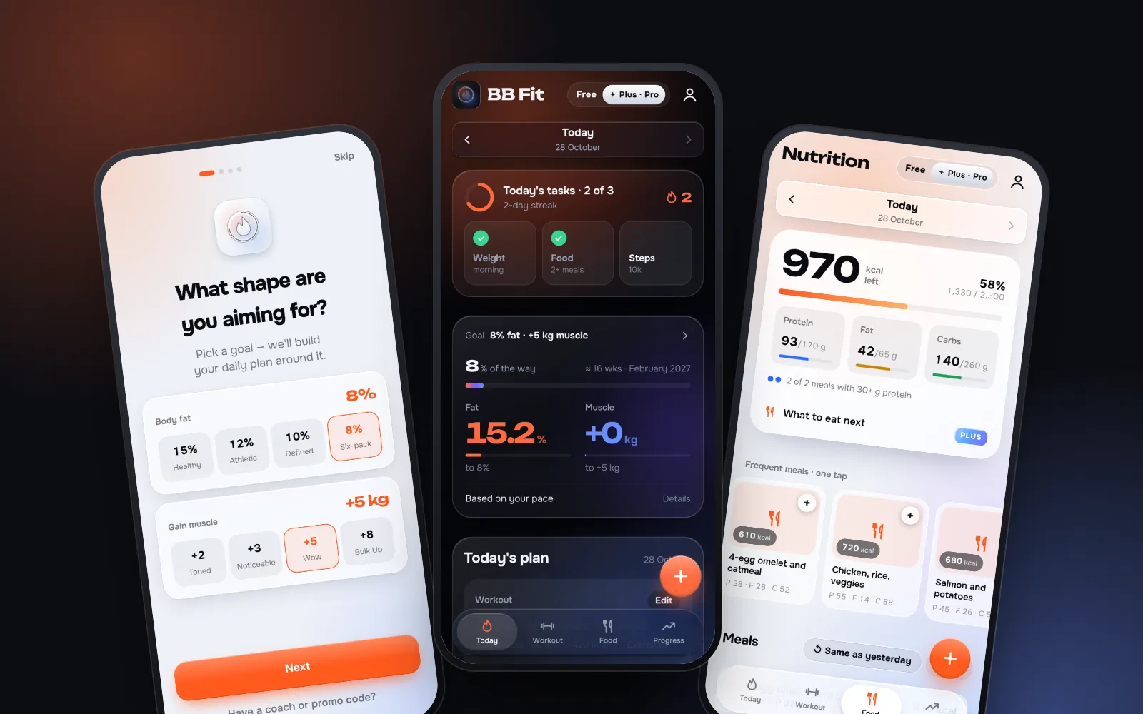 BB Fit mobile app by DIXI: Lose fat, build muscle, one plan a day