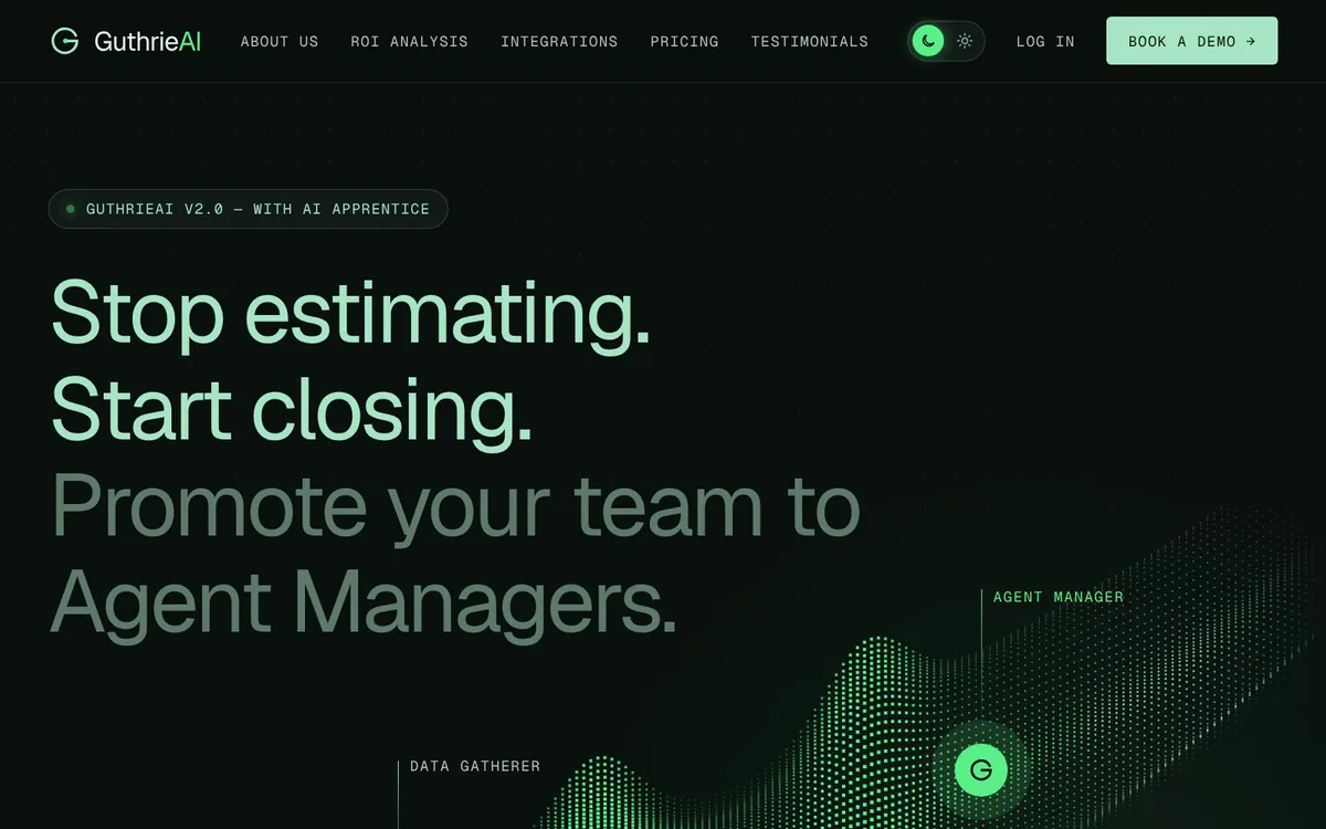 Guthrie AI homepage design concept by DIXI