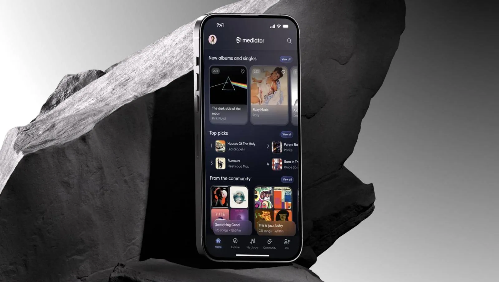 Mediator, DIXI's own music app for labels and artists, on iOS and Android